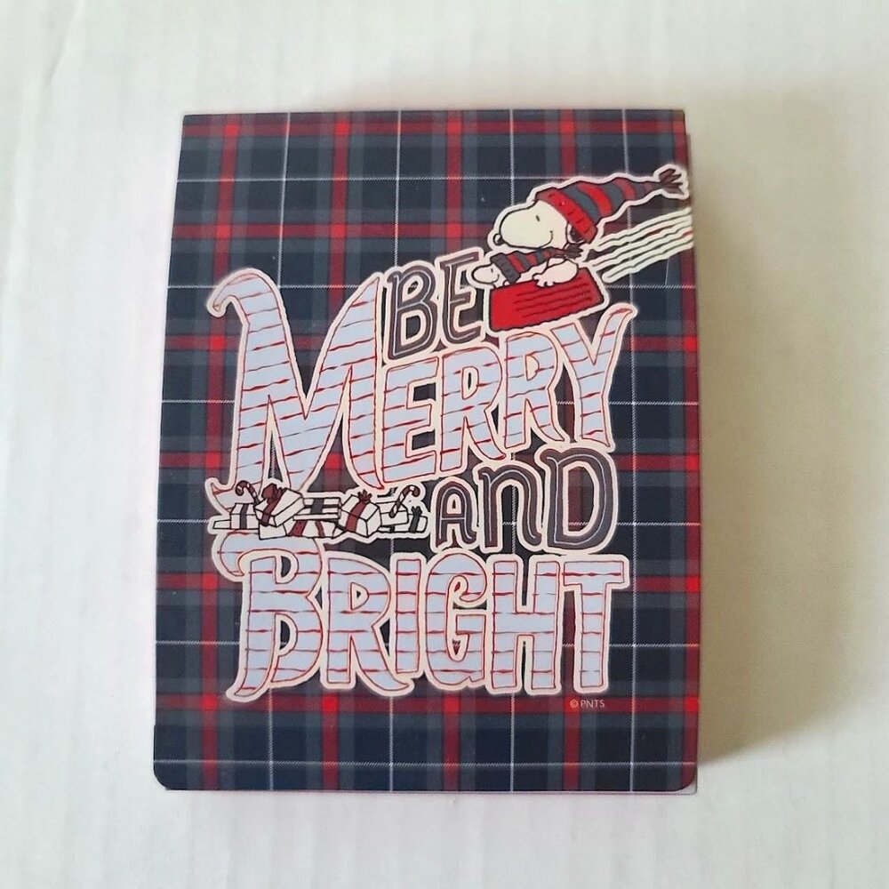 Graphique Snoopy Peanuts Unlined Mini Notepad Be Merry and Bright 4" x 3" NEW